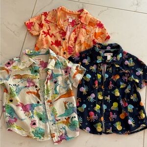 Colorful 3T button down short sleeved shirts